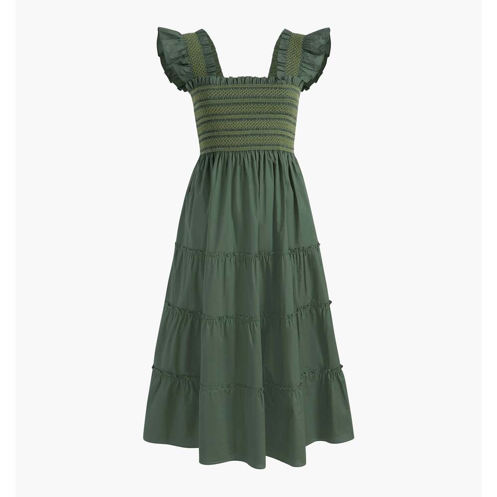Hill House Home The Ellie Nap Dress - Leaf Green Cotton Size